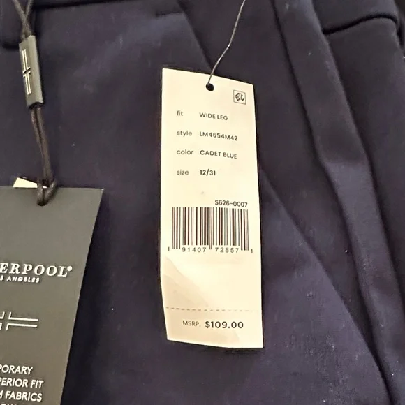 Liverpool Cadet Blue Wide Leg Pants - Picture 7 of 8